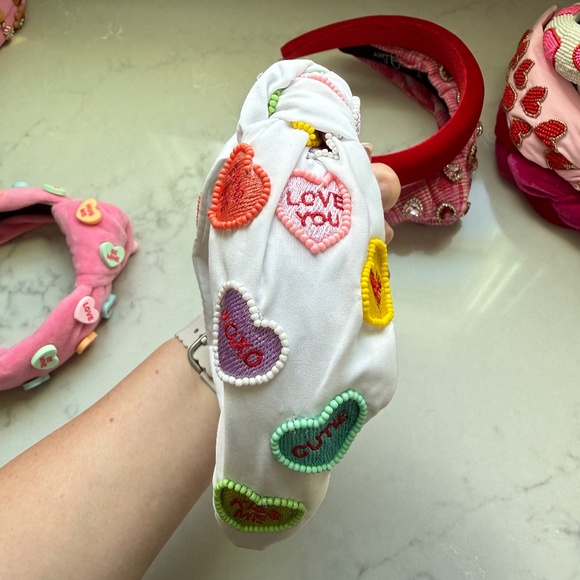 Set of 8 Valentine Headbands Twine and Love Saints Conversation Hearts Jeweled - Picture 4 of 16